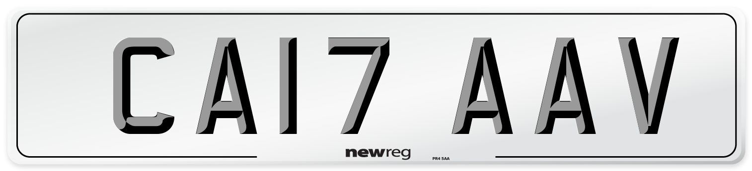 CA17 AAV Number Plate from New Reg